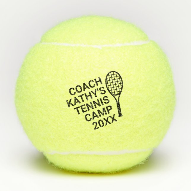Tennis Coach Camp Custom Personalised Balls (Front)