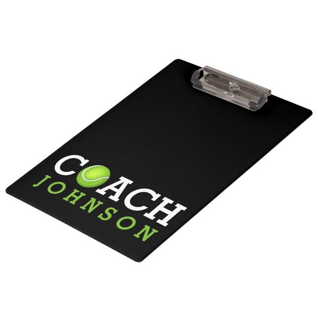 Tennis Coach Custom Name Clipboard (Angled)