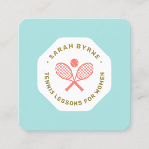 Tennis Coach for Women Square Business Card