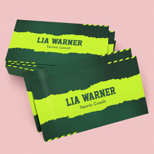 Tennis Coach Green Business Card