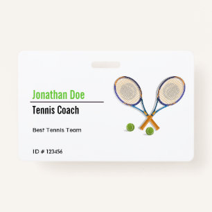 Tennis Coach ID Badge