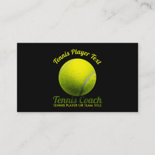 Tennis Coach Illustration for Clubs and Lessons Business Card