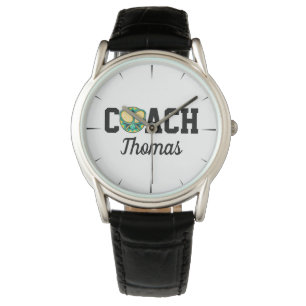 Tennis Coach Player's Name Rackets & Ball Athletic Watch