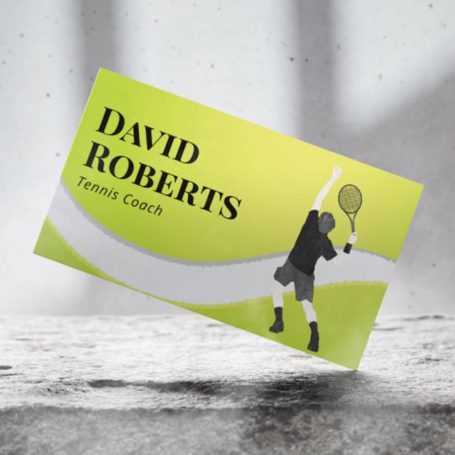 Tennis Coach Professional Sport Instructor Business Card (Creator Uploaded)