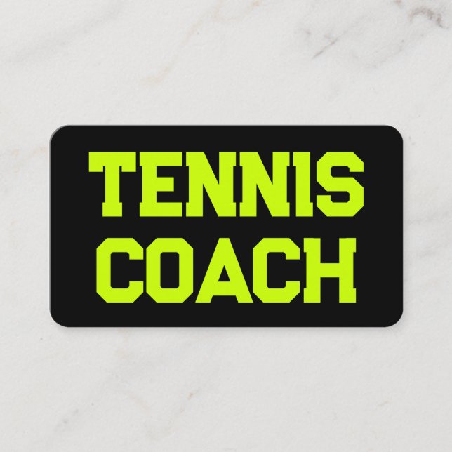 Tennis Coach QR Code Business Card (Front)