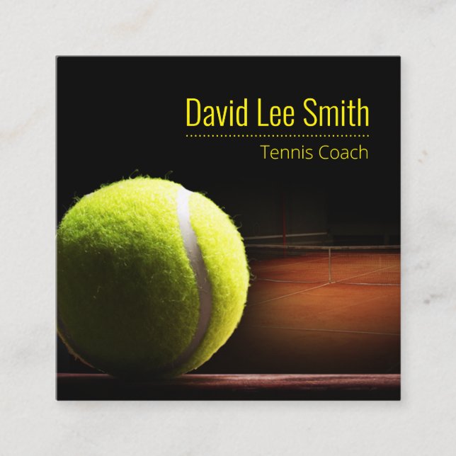 Tennis Coach Square Business Card (Front)