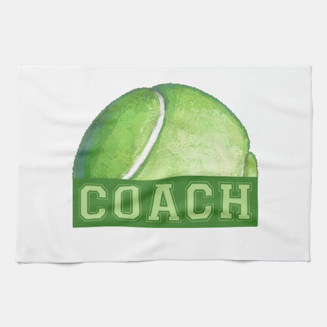 Tennis Coach Tea Towel (Horizontal)