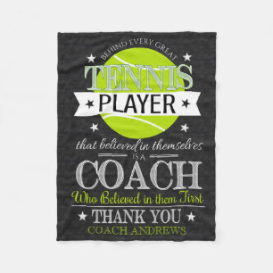 Tennis Coach Thank You Gift Blanket