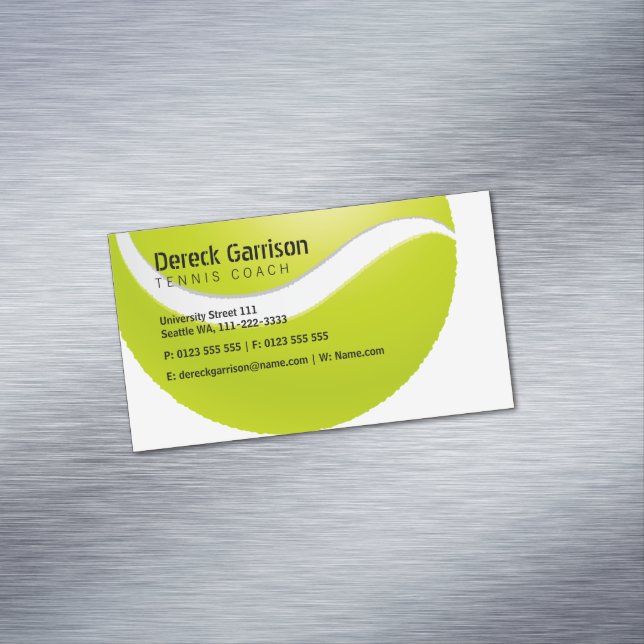 Tennis Coach | Trainer Practice Lessons Magnetic Business Card (In Situ)