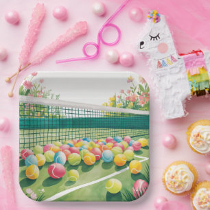 Tennis Colourful balls Paper Plate