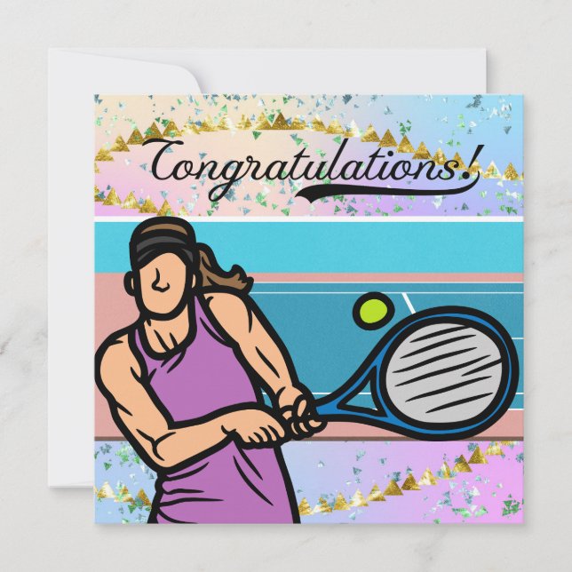 Tennis Congratulations to player   Card (Front)