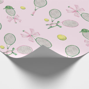 Tennis Coquette Bow Pink Gift Wrapping Paper