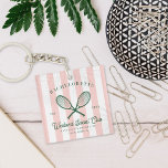 Tennis Country Club | Bachelorette  Key Ring<br><div class="desc">Personalise it for any special family member, friend, co-worker, teacher etc., to create a unique gift for birthdays, anniversaries, weddings, Christmas, Valentines or any day you want to show how much she or he means to you. This keepsake makes a wonderful gift for any occasion: mother's day, birthdays, newlyweds, grandparents...</div>