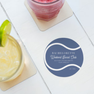 Tennis Country Club   Bachelorette  Round Paper Coaster