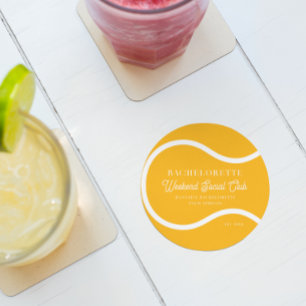 Tennis Country Club   Bachelorette  Round Paper Coaster