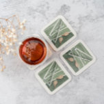 Tennis Country Club | Bachelorette  Square Paper Coaster<br><div class="desc">These personalized tennis coasters are a fun and stylish addition to bachelorette weekends, bridal showers, engagement parties, or casual wedding celebrations. Featuring a soft, painterly illustration of a tennis court with resting paddles, this design adds a playful nod to friendship, celebration, and shared moments without feeling overly themed. Perfect for...</div>