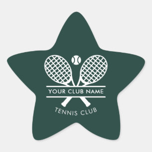 Tennis Country Club Name Team Green Custom Star Sticker