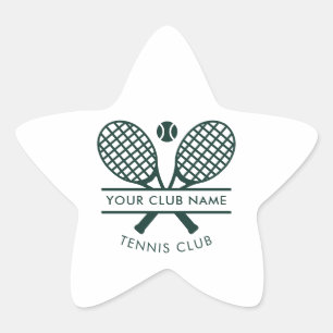 Tennis Country Club Name Team Green Swag Custom Star Sticker