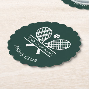 Tennis Country Club Swag Green Custom Paper Coaster