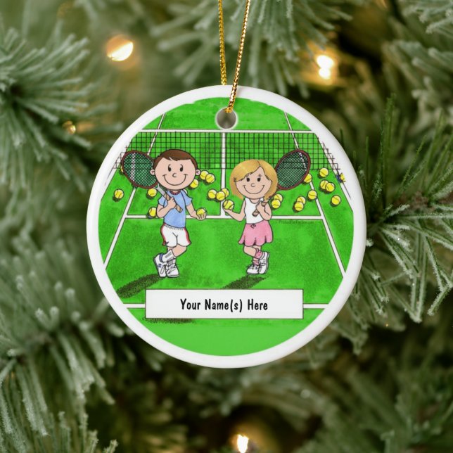 Tennis Couple Ceramic Tree Decoration (Tree)
