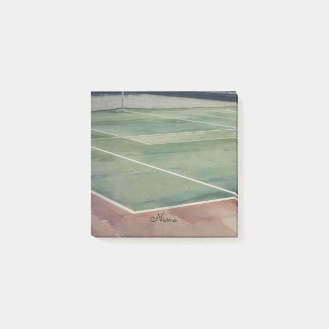Tennis Court Art Paddle Ball Name Post It Notes (Front)
