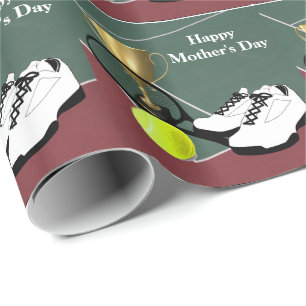 Tennis Court Ball Shoes Mother's Day Gift Wrapping Paper