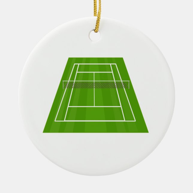 Tennis court ceramic tree decoration (Front)