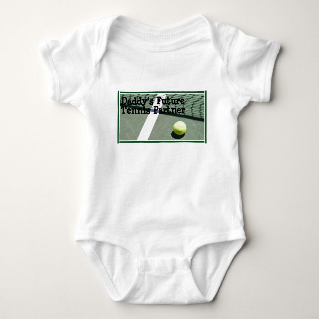 tennis_court, Daddy's Future Tennis Partner Baby Bodysuit (Front)