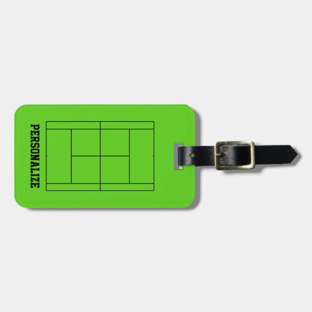 Tennis court dimensions custom travel luggage tag (Front Horizontal)