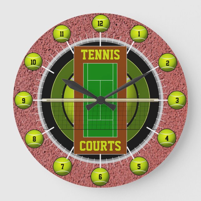 Tennis Court Large Clock (Front)