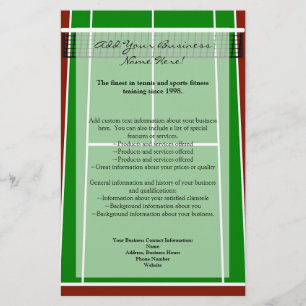 Tennis Court Layout Graphic Flyer