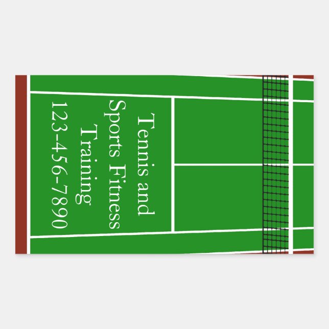 Tennis Court Layout Graphic Rectangular Sticker (Front)