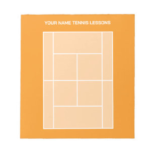 Tennis court layout notepad for player coach