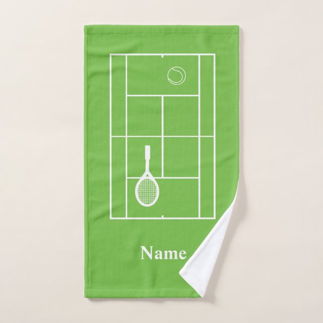 Tennis Court Personalised Tennis Hand Towel (Hand Towel)