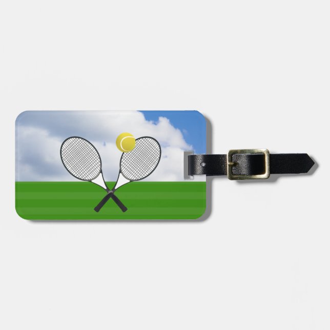 Tennis court & TENNIS RACKETS Luggage Tag (Front Horizontal)
