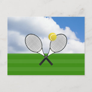 Tennis court & TENNIS RACKETS Postcard