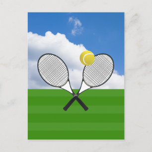 Tennis court & TENNIS RACKETS Postcard
