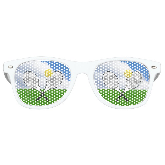 Tennis court & TENNIS RACKETS Retro Sunglasses (Front)