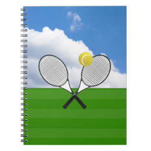 Tennis court & TENNIS RACKETS Spiral Notebook