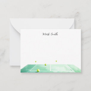 Tennis Court watercolor Card