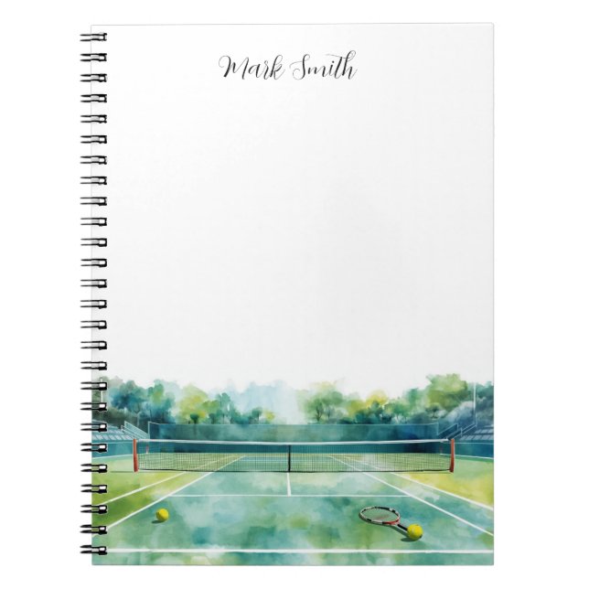 Tennis Court watercolor Notebook (Front)