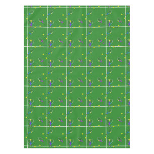 Tennis Court with Rackets and Balls Tablecloth