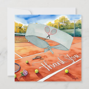 Tennis Court with Thank you court on the court Card
