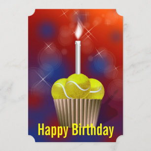 Tennis Cupcake Birthday party Invitation
