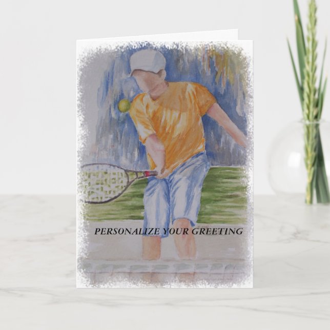 TENNIS CUSTOMIZABLE GREETING CARD (Front)