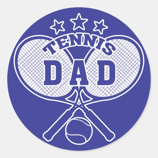 Tennis Dad Classic Round Sticker (Front)