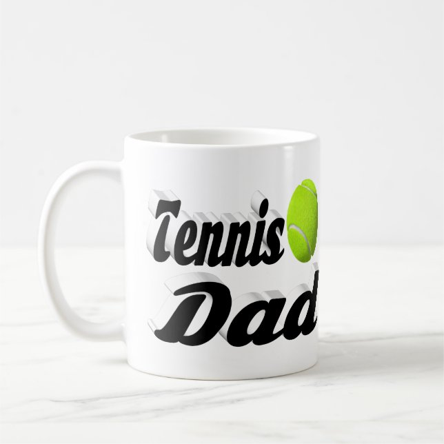 Tennis Dad half text Coffee Mug (Left)