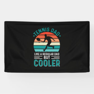 Tennis Dad Retro Sunset Banner