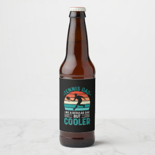 Tennis Dad Retro Sunset Beer Bottle Label