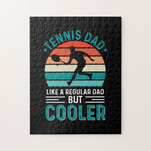 Tennis Dad Retro Sunset Jigsaw Puzzle (Vertical)